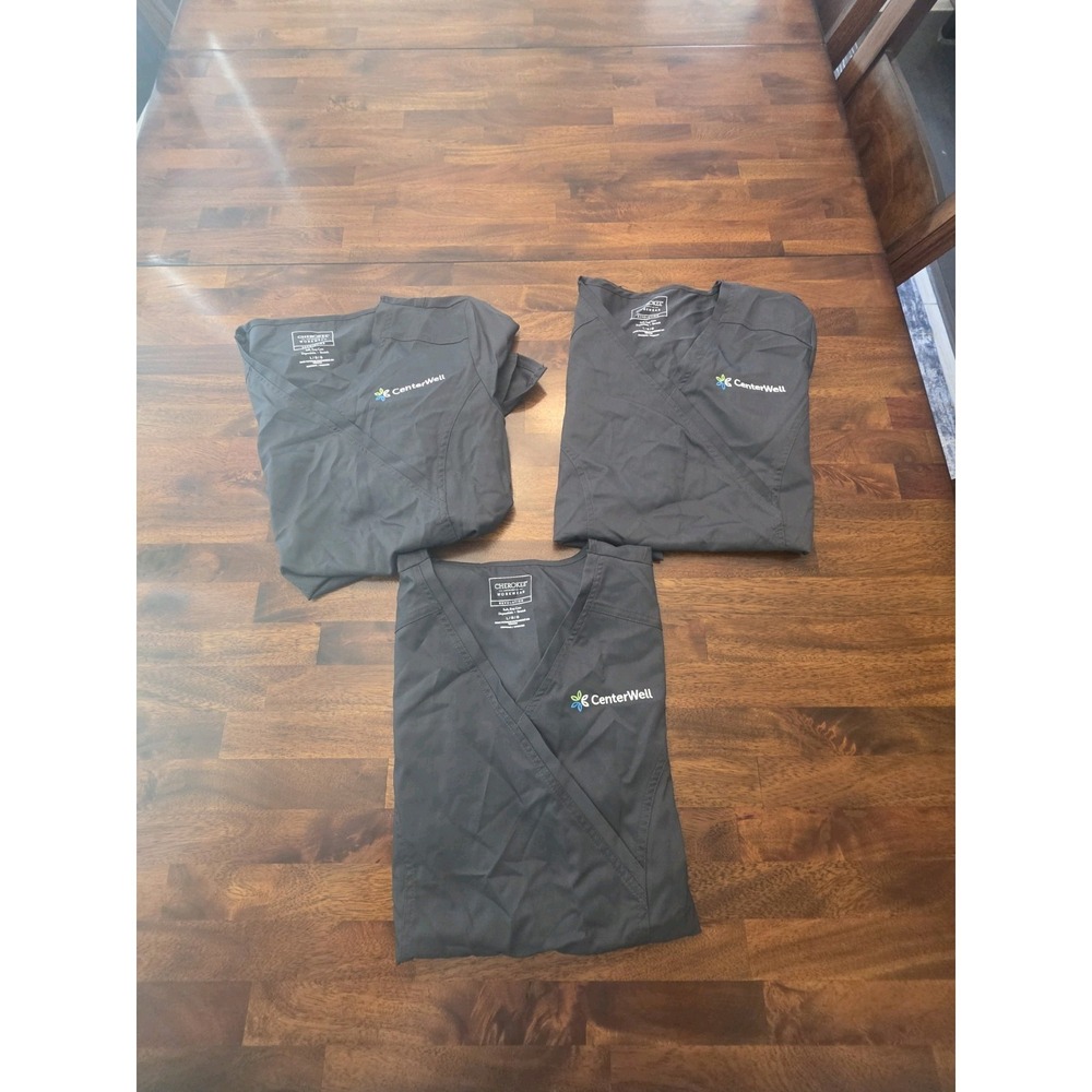 3 Cherokee Centerwell Scrub Top Large Stretchy Short Sleeve New With Tag Sku 5